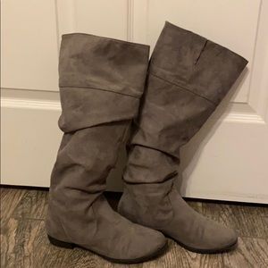 Knee high gray boots
